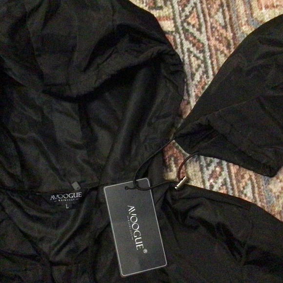 NWT Avoogue Ladies Waterproof Windbreaker, Sz L Black - Picture 4 of 12